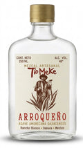 Botella de Mezcal Arroqueño El Tío Meke, joven 48°, lote de 85 litros