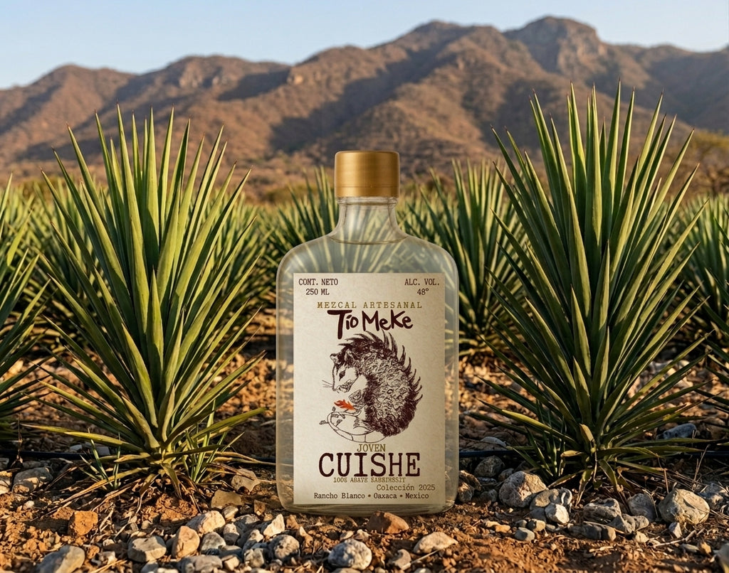 Mezcal Cuishe El Tío Meke, agave karwinskii de Oaxaca