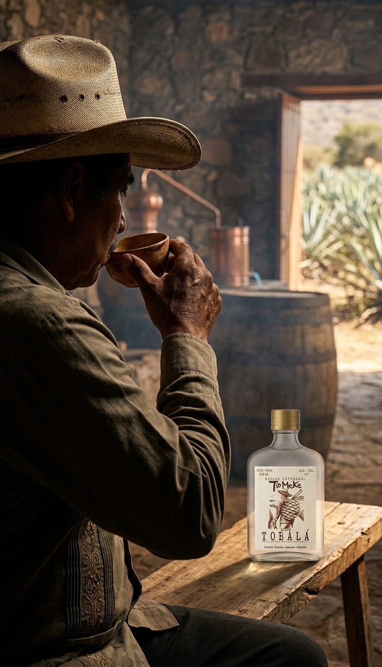 Mezcal Tobalá artesanal de Rancho Blanco, Oaxaca