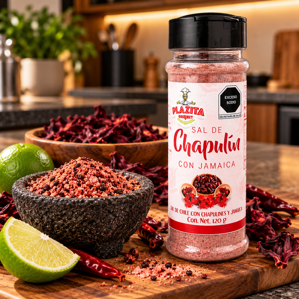 Sal de Chapulín con Jamaica Plazita Gourmet 120 g