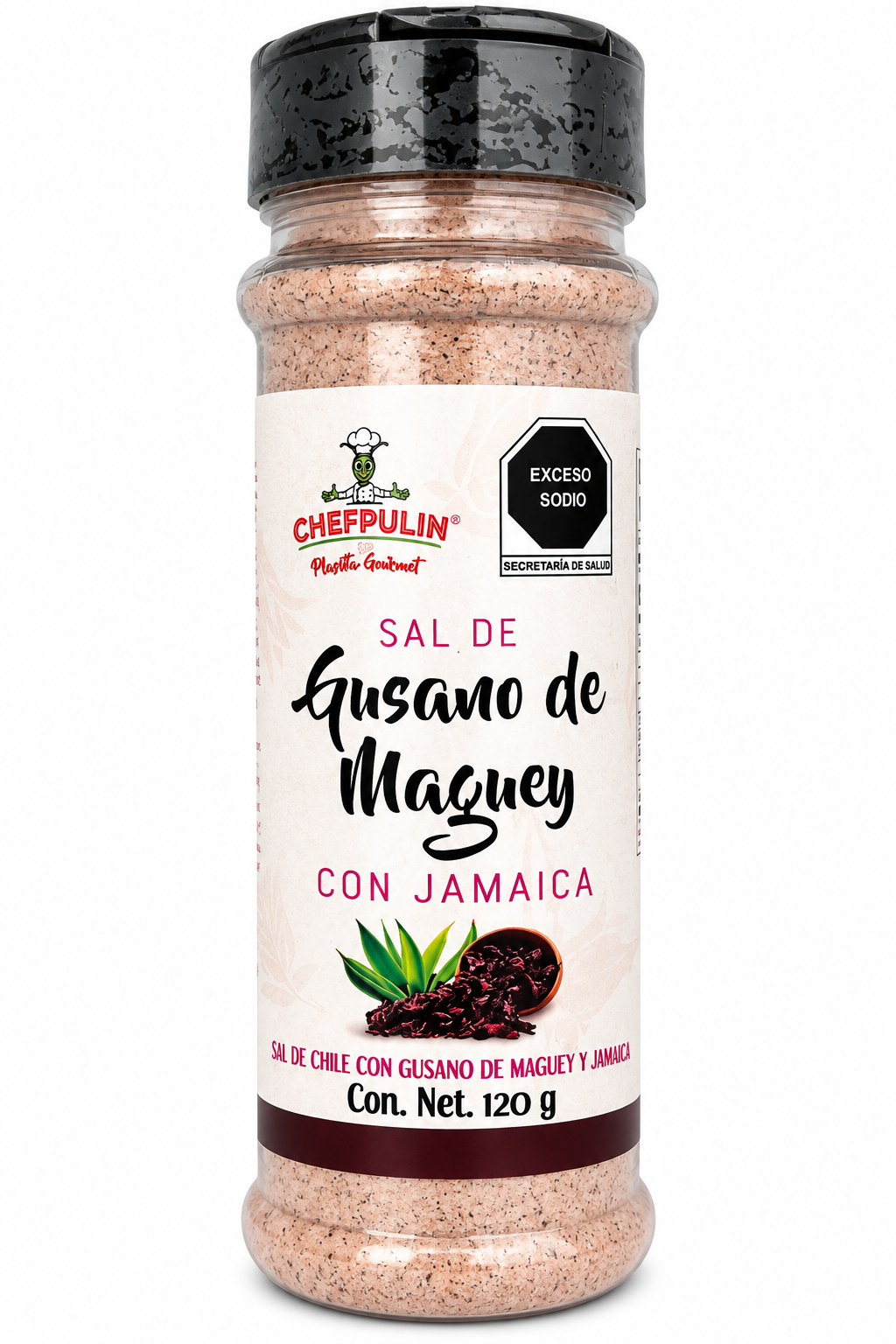 Sal de Gusano de Maguey con Jamaica Chefpulin 120 g