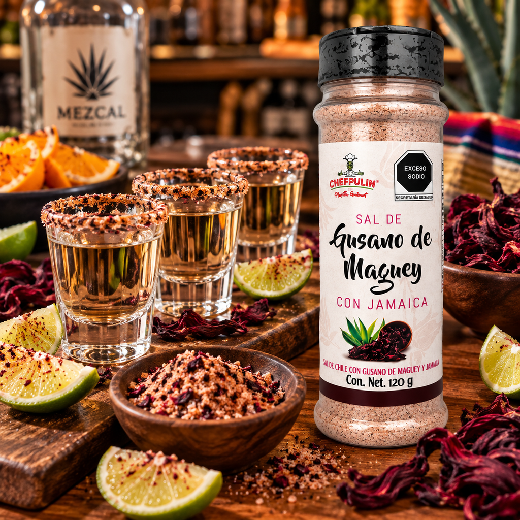 Sal de Gusano de Maguey con Jamaica Chefpulin 120 g