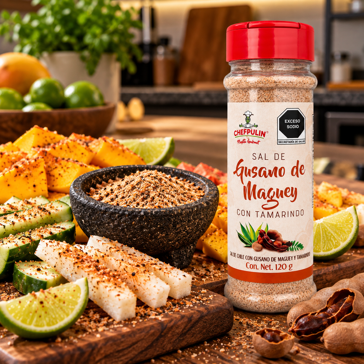 Sal de Gusano de Maguey con Tamarindo Chefpulin 120 g