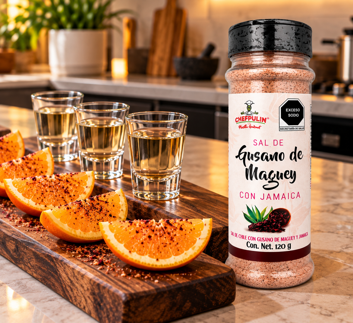 Sal de Gusano de Maguey con Jamaica Chefpulin 120 g